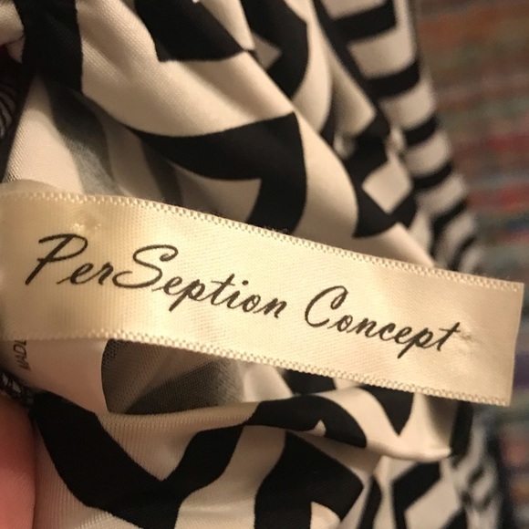 Per Seption Concept Chevron Stripe and Black Dress Size M - Picture 2 of 4